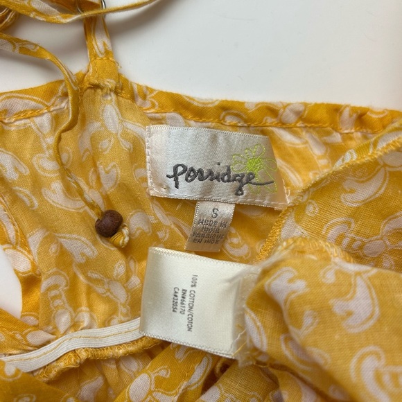 Anthropologie Porridge Yellow Lobster Print Tiered Maxi Dress Size Small - Picture 13 of 14